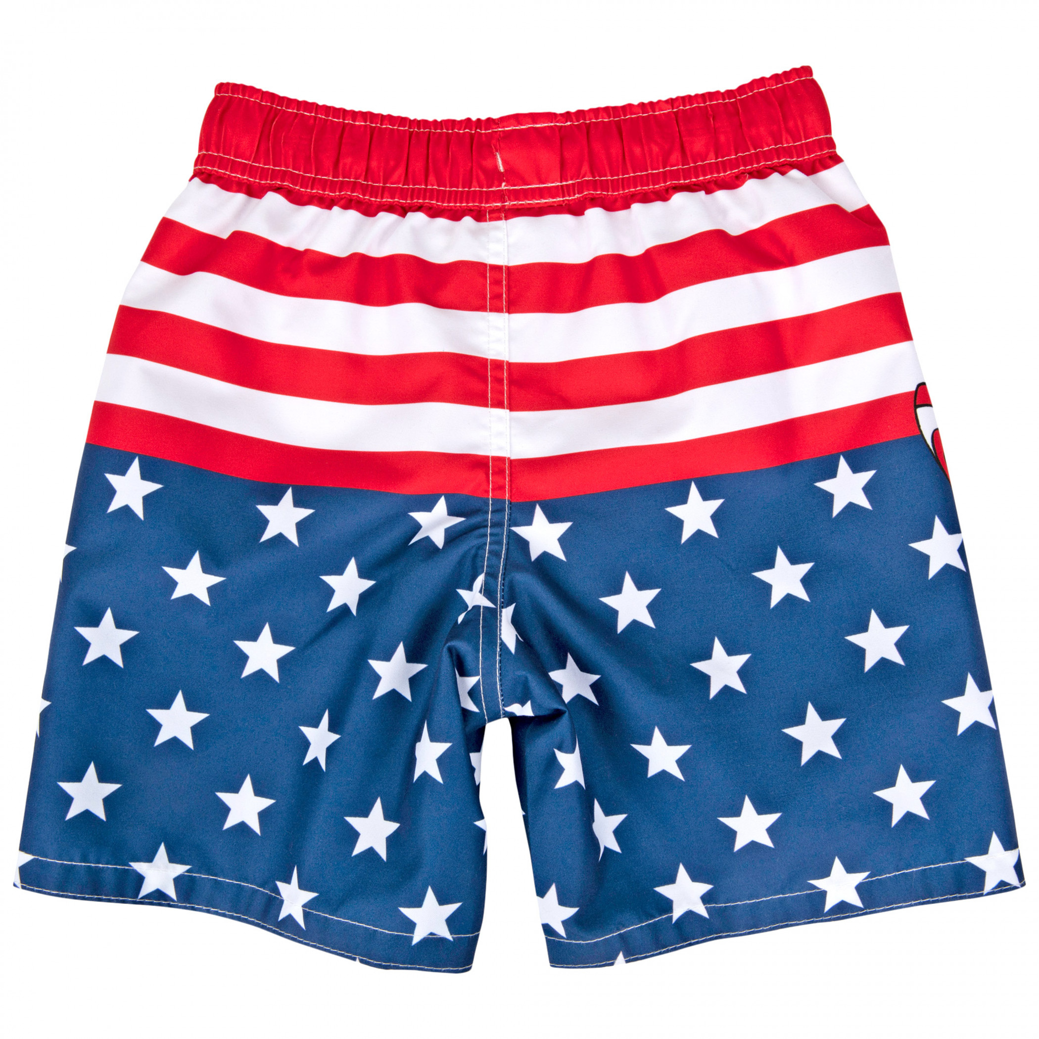 Captain America Character With Stars and Stripes Youth Swim Shorts